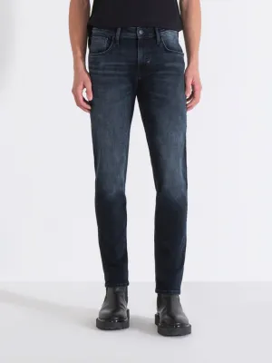 Antony Morato Men Blue Washed Comfort Tapered Fit Mid-Rise Jeans