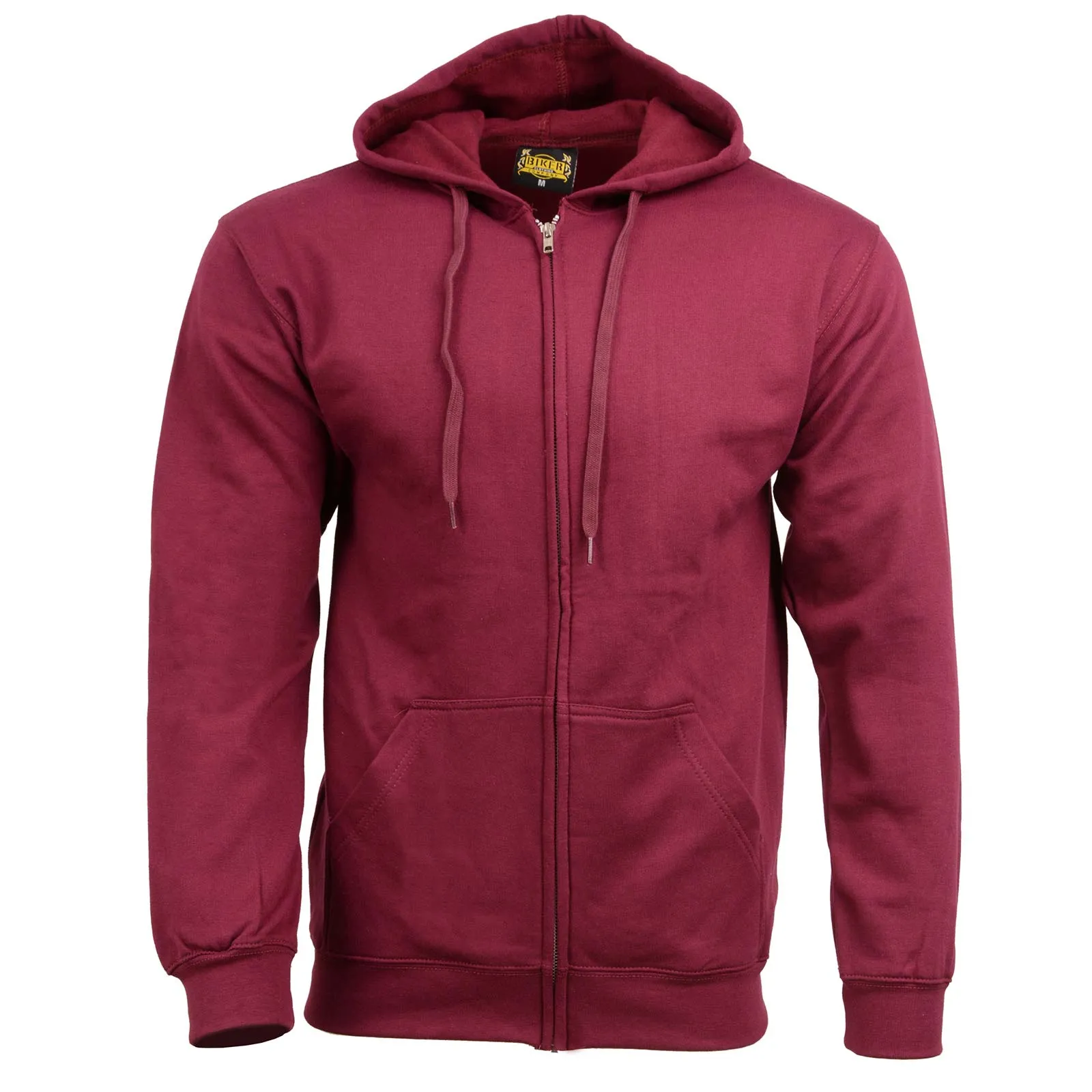 Biker Clothing Co. BCC118026 Men's Classic Maroon Zip-Up Hoodie Sweater