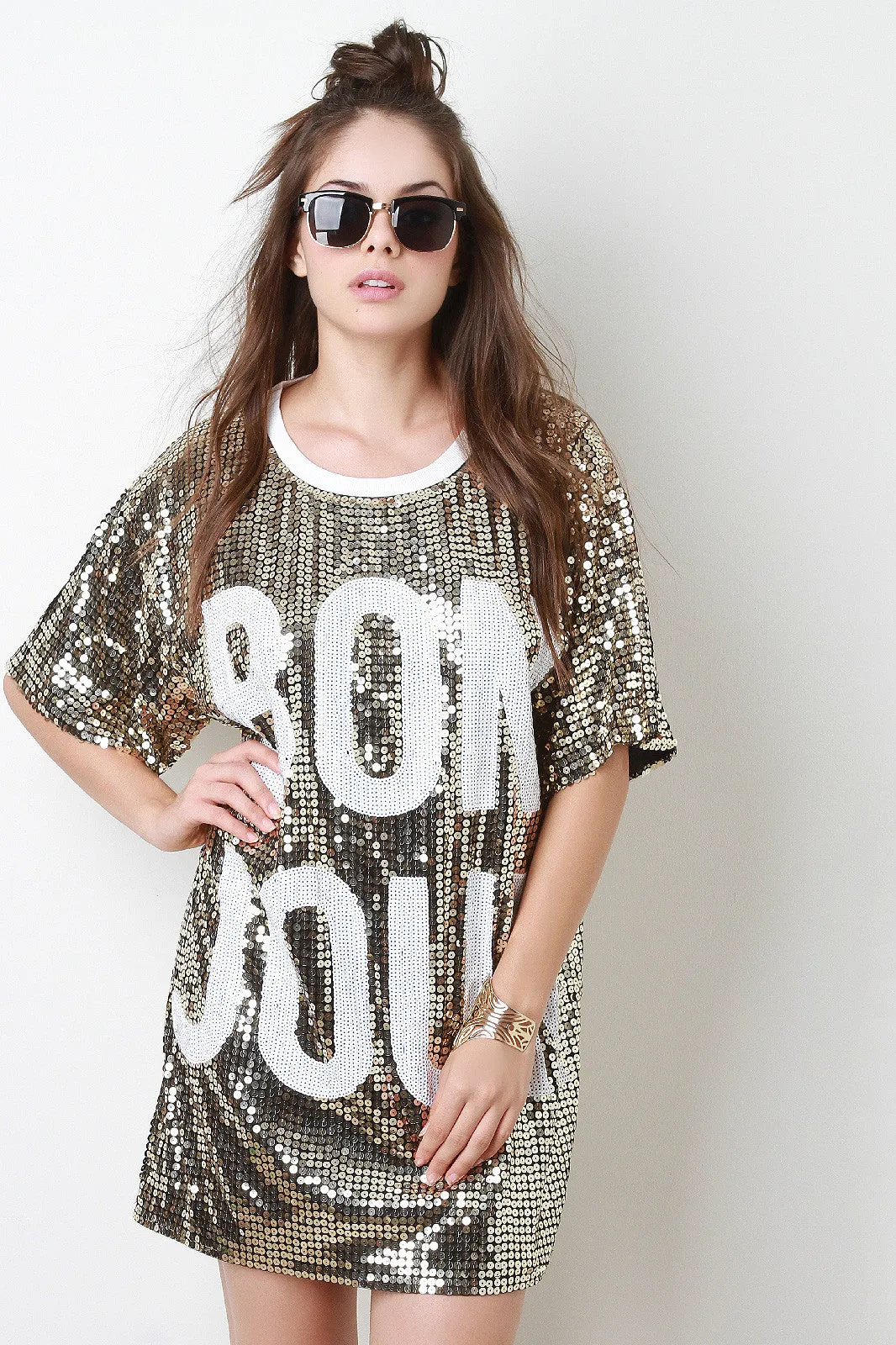 Bon Jour Sequins Shift Dress