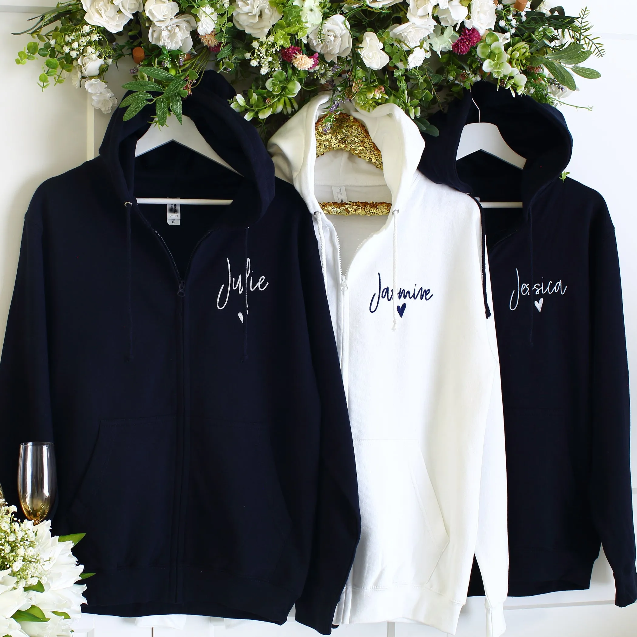 Bridal Zipped Hoodies - Dark Blue