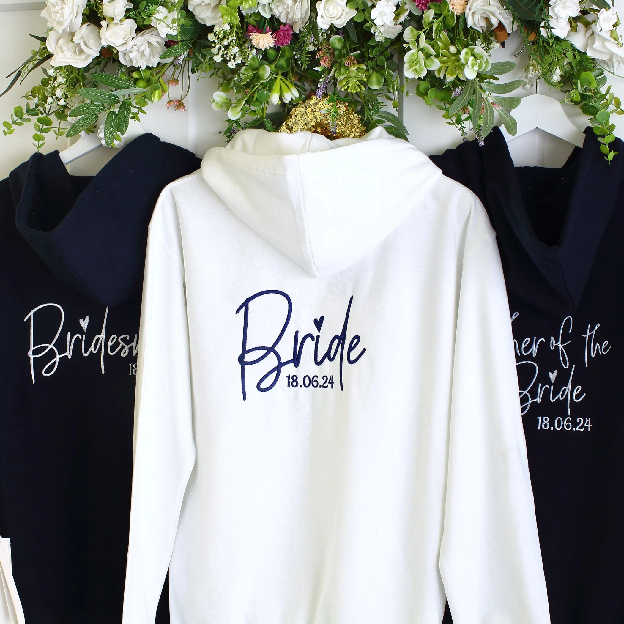 Bridal Zipped Hoodies - Dark Blue