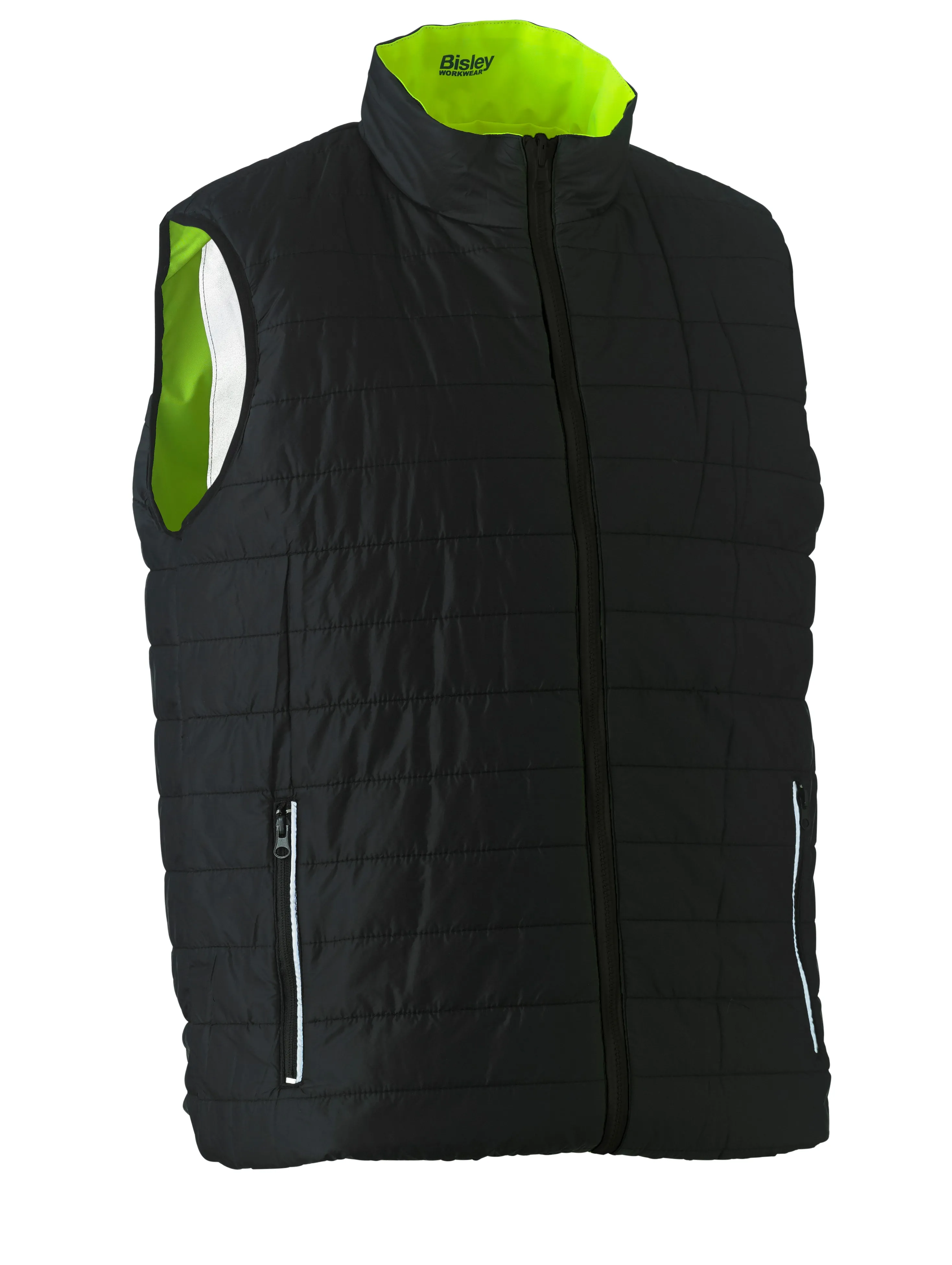 BV0330HT Bisley Taped Hi Vis Reversible Puffer Vest