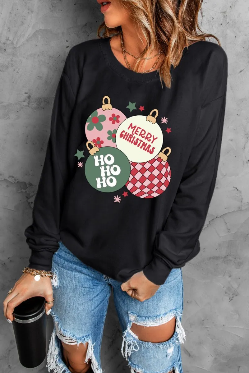 Christmas Ornaments Black Sweatshirt