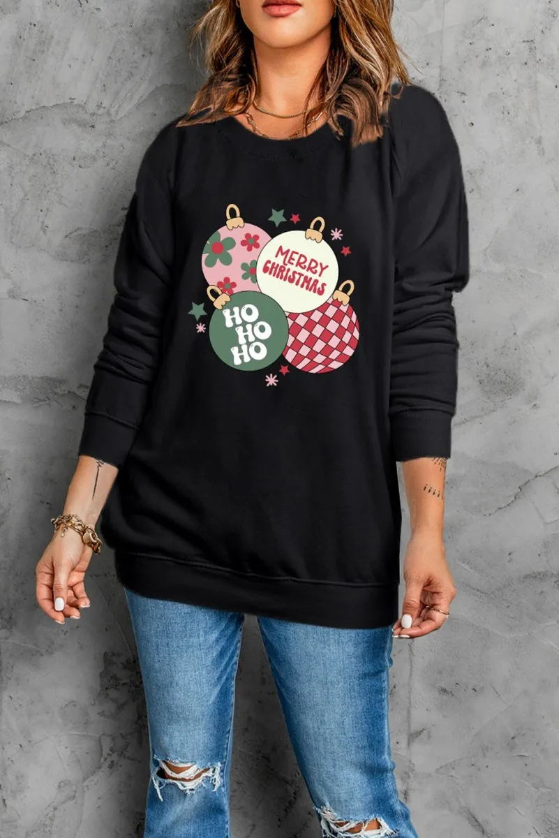 Christmas Ornaments Black Sweatshirt