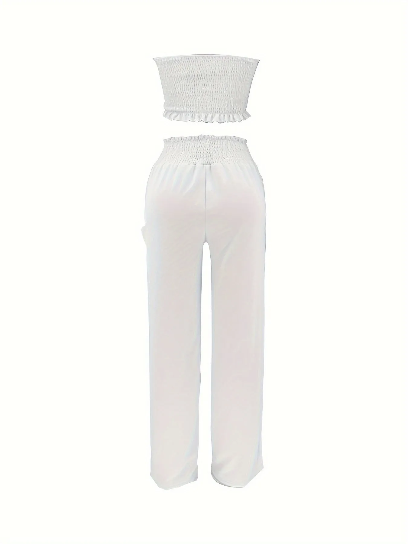 Classic Sexy Crop Top & High-Waisted Slant Pocket Breathable Fabric Pants Set