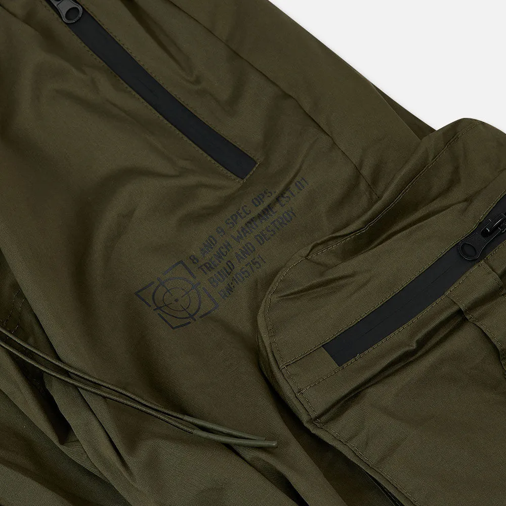 Combat Nylon Joggers Olive