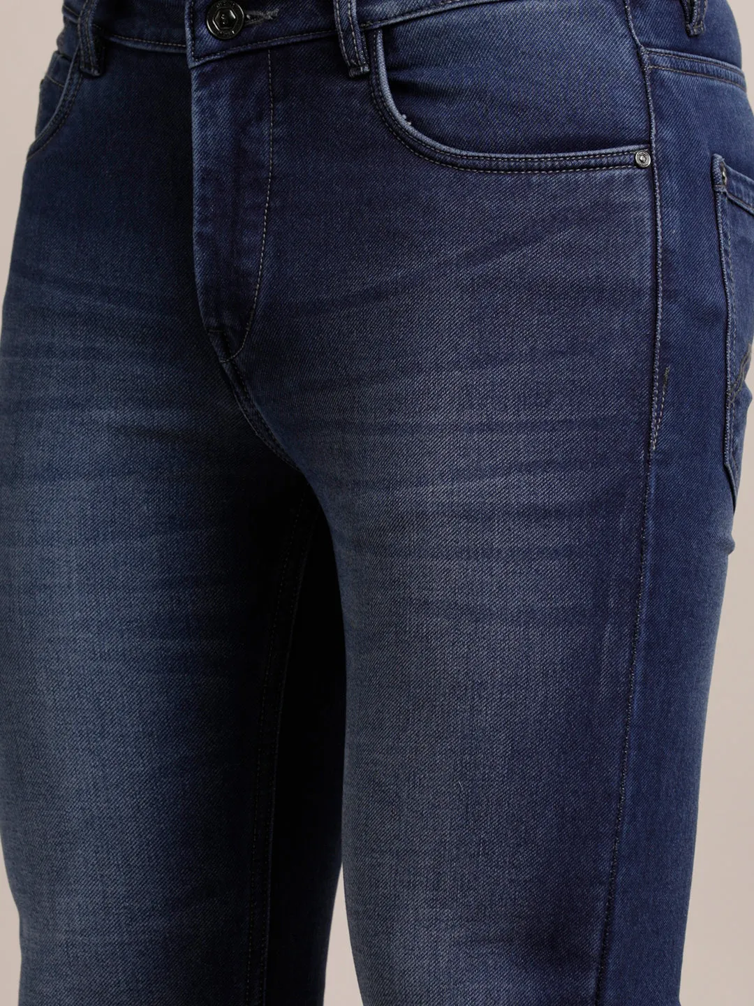 Cotton Stretch No Img Plain Narrow Fit Flat Front Casual Jeans