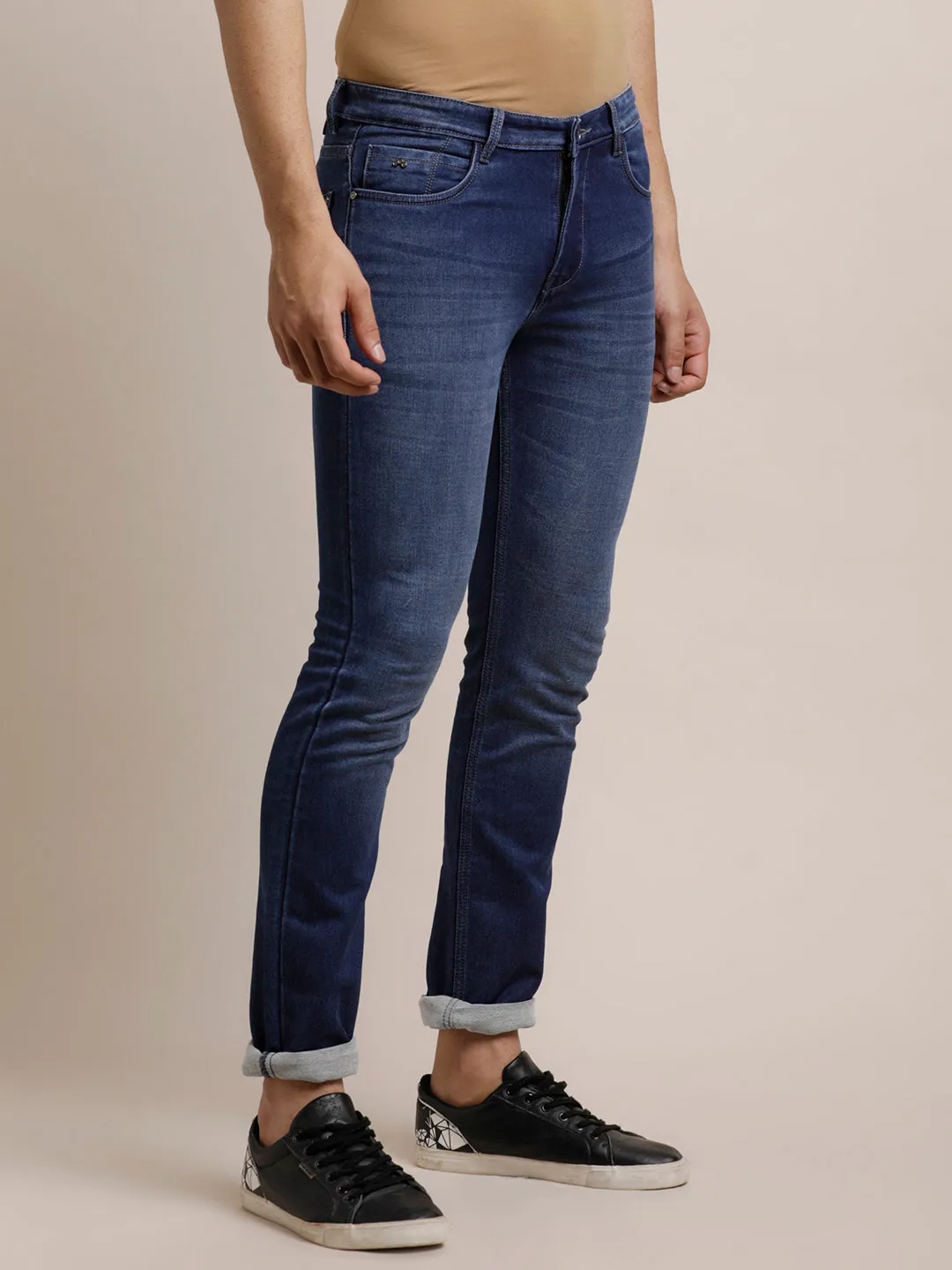 Cotton Stretch No Img Plain Narrow Fit Flat Front Casual Jeans