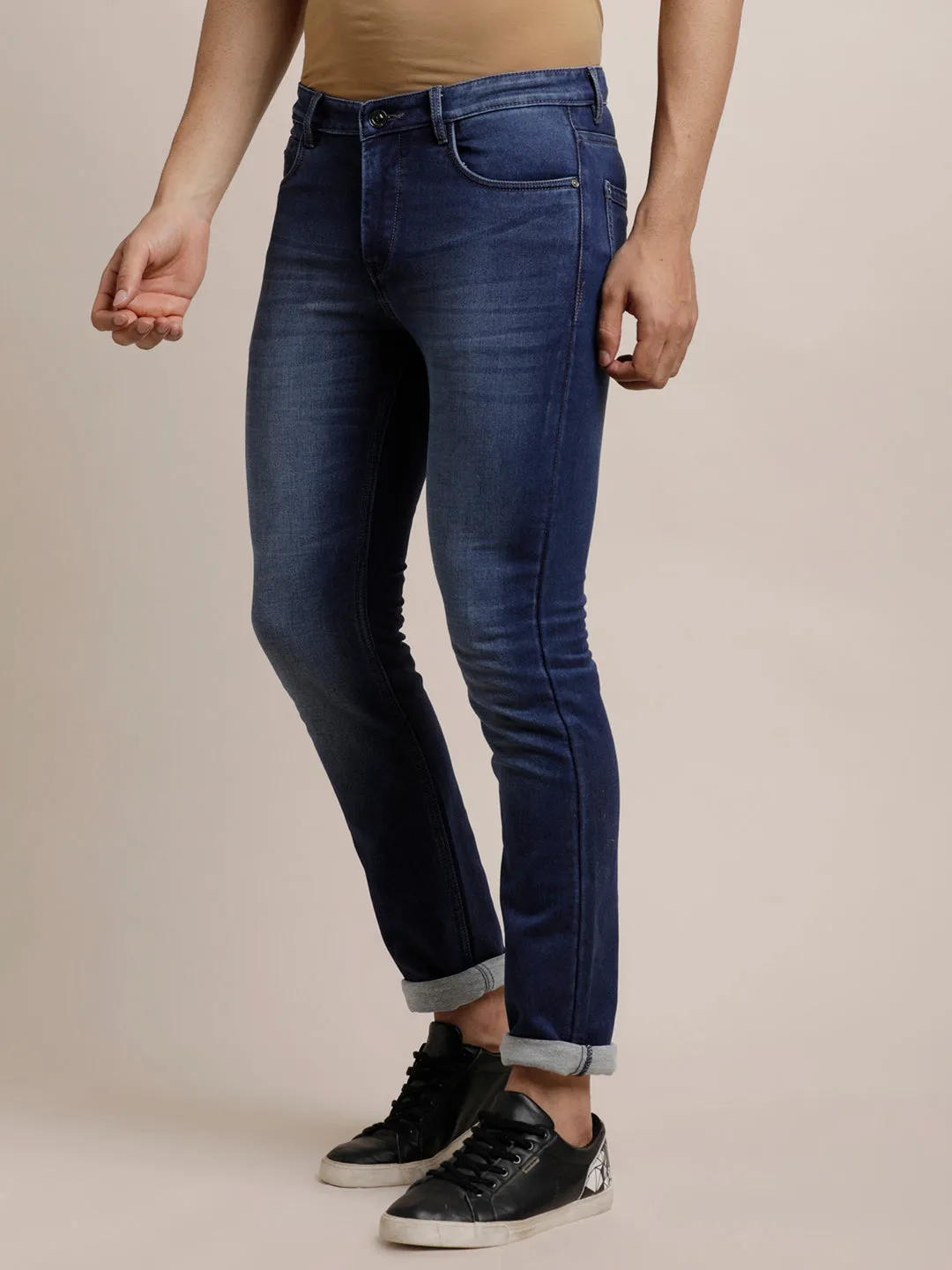 Cotton Stretch No Img Plain Narrow Fit Flat Front Casual Jeans