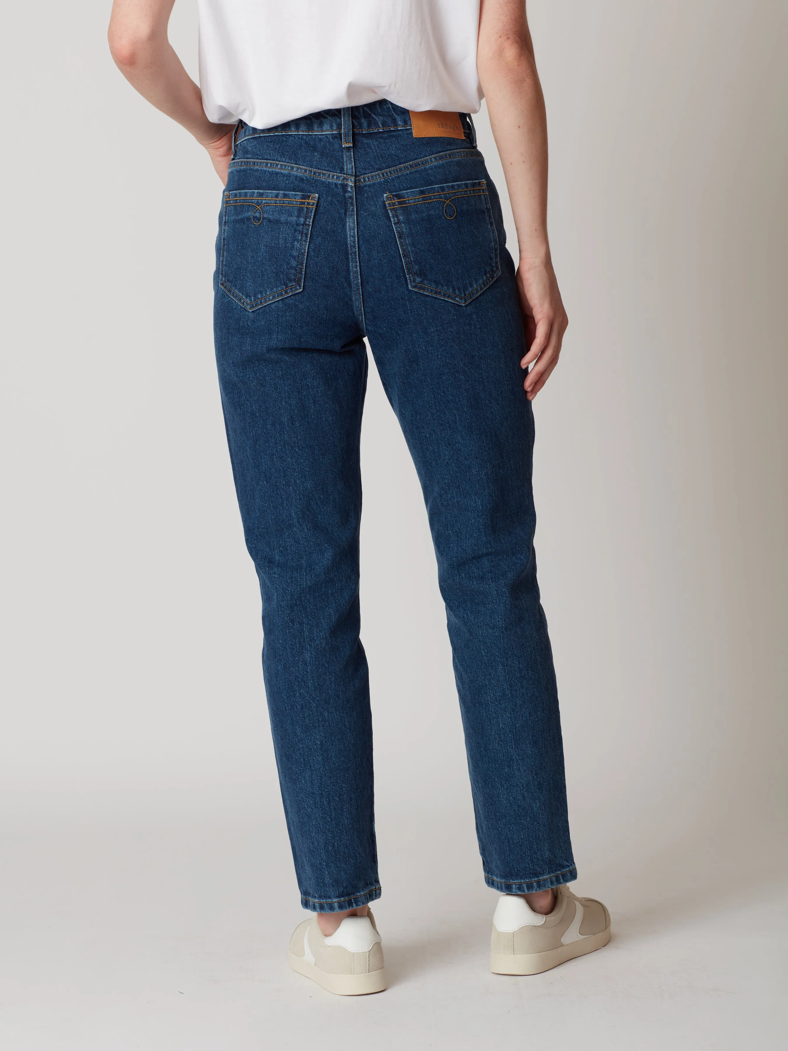 Dark Blue Straight Leg Jeans