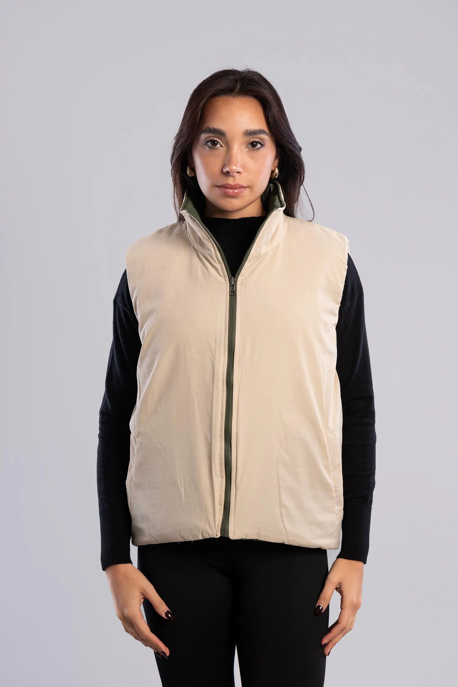 Double Face Puffer Vest - Mitcha Label