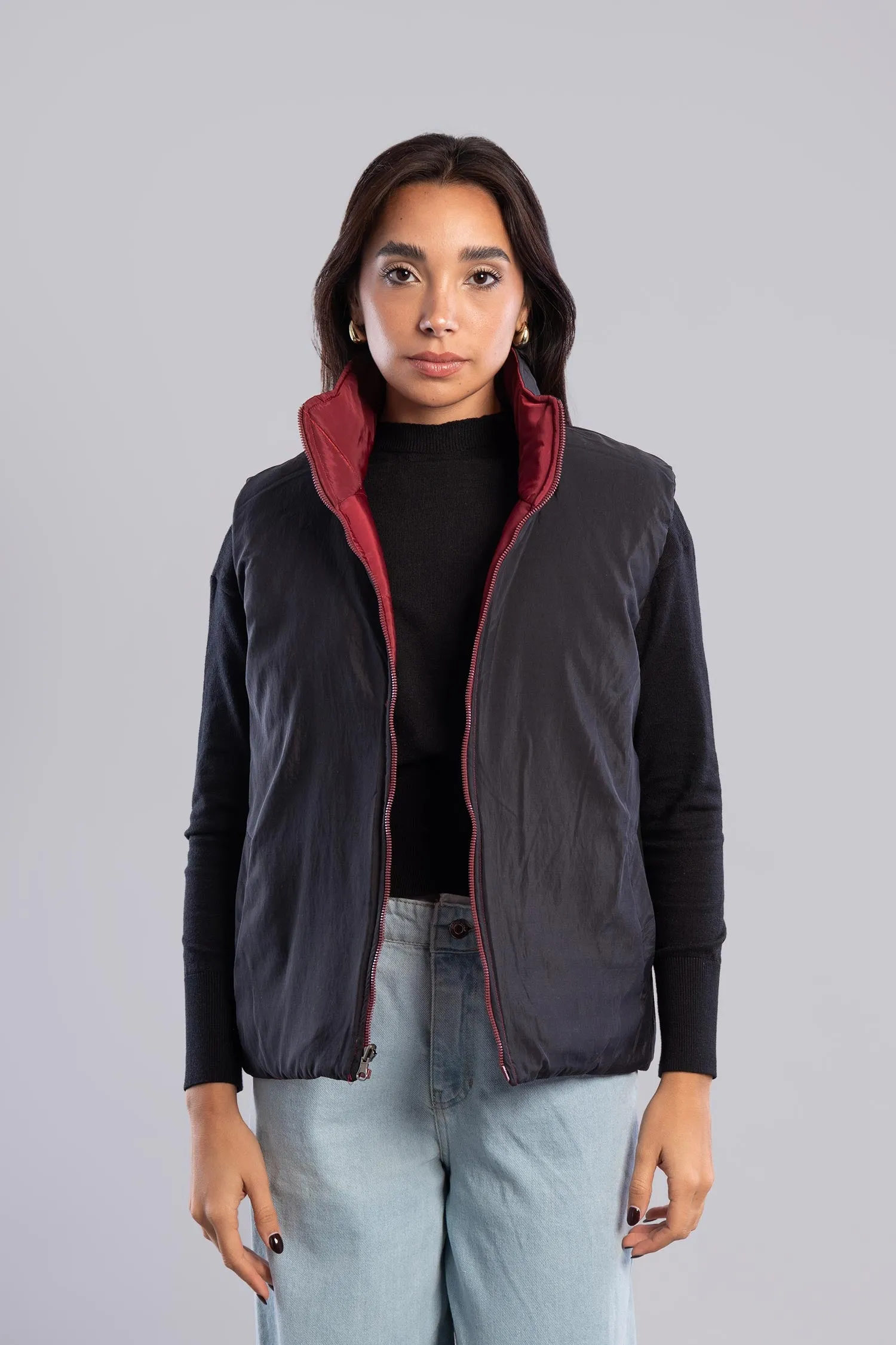 Double Face Puffer Vest - Mitcha Label