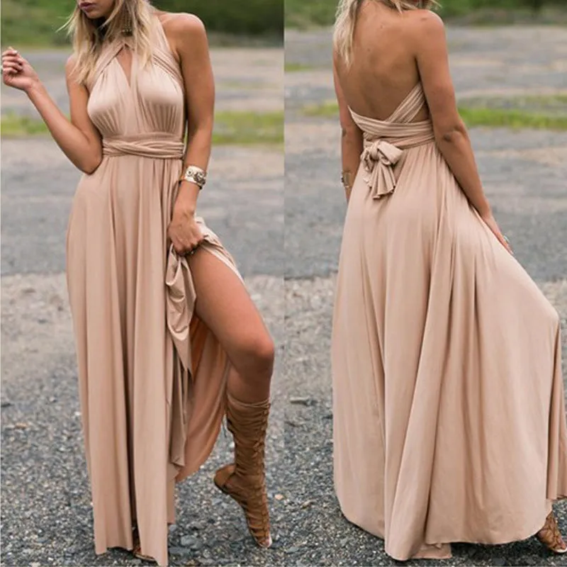 Elegant Multiway Convertible Wrap Maxi Dress