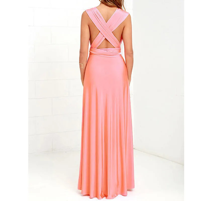 Elegant Multiway Convertible Wrap Maxi Dress