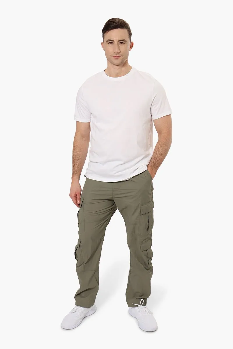 Fahrenheit Tie Waist Cargo Parachute Pants - Olive