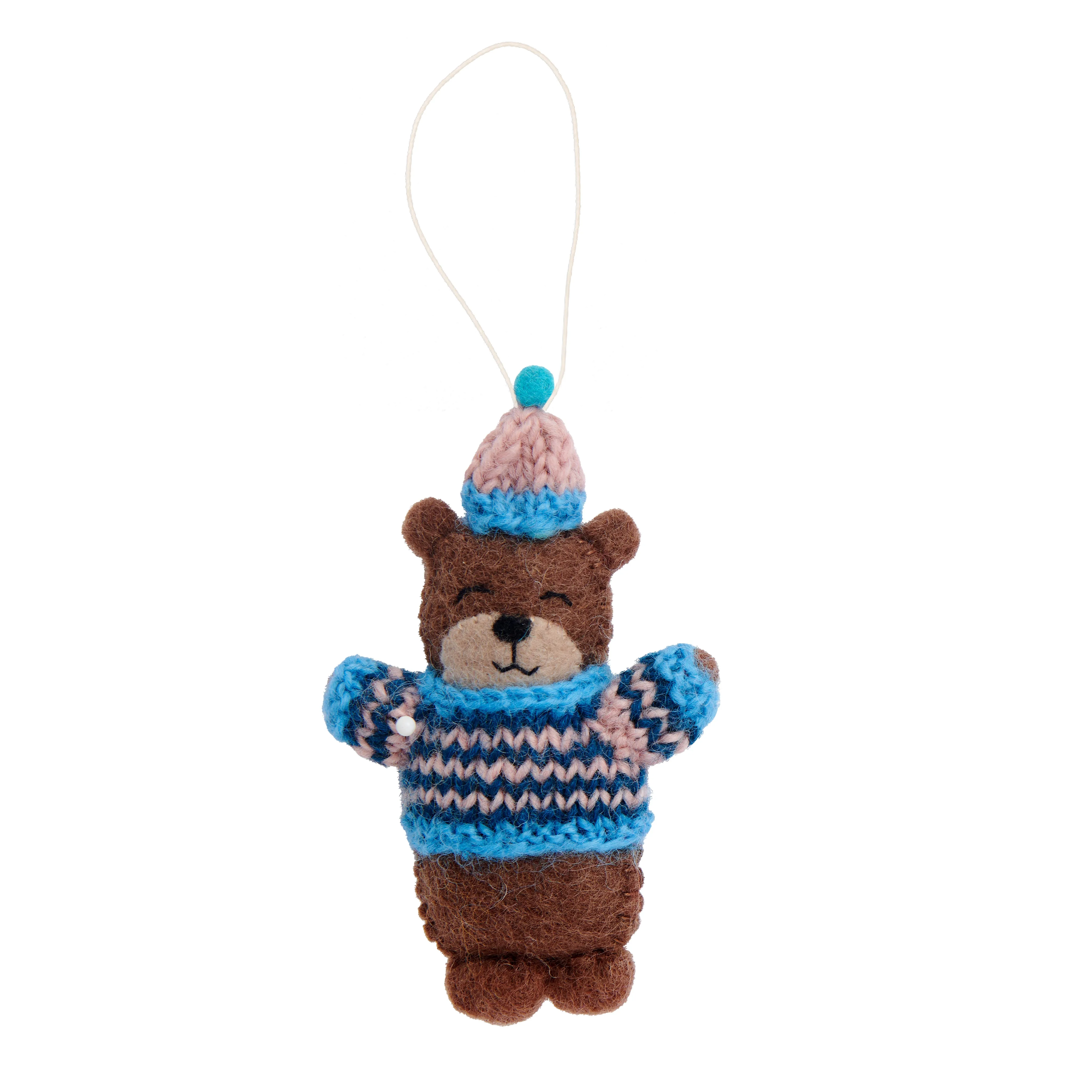 Felt Animals with Knit Sweater Ornaments