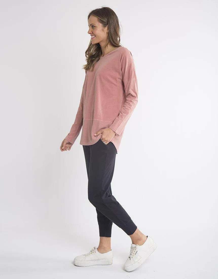 Fundamental Rib Long Sleeve Tee - Dusty Pink