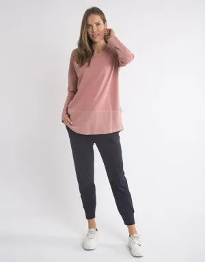 Fundamental Rib Long Sleeve Tee - Dusty Pink