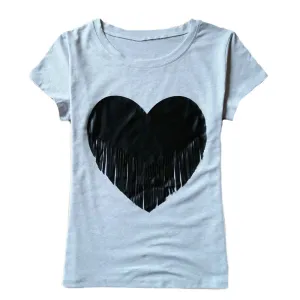 Heart Leather Tassel  Tees