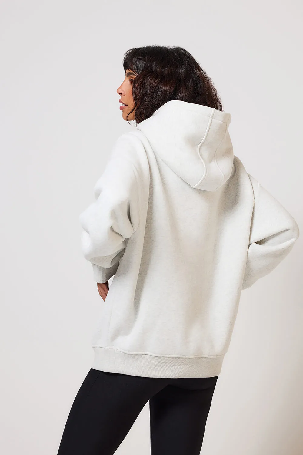 Heavyweight Oversized Hoodie - Light Grey Marl