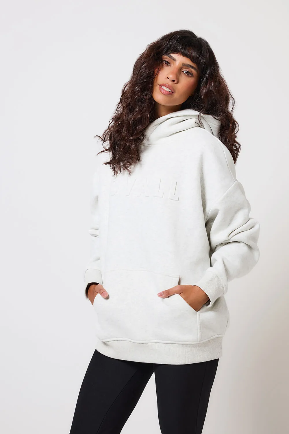 Heavyweight Oversized Hoodie - Light Grey Marl