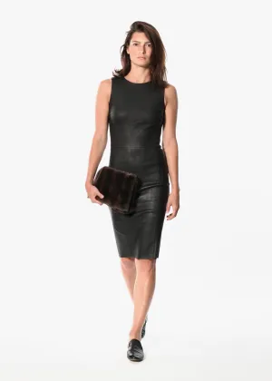 Iranta Leather Dress in Black