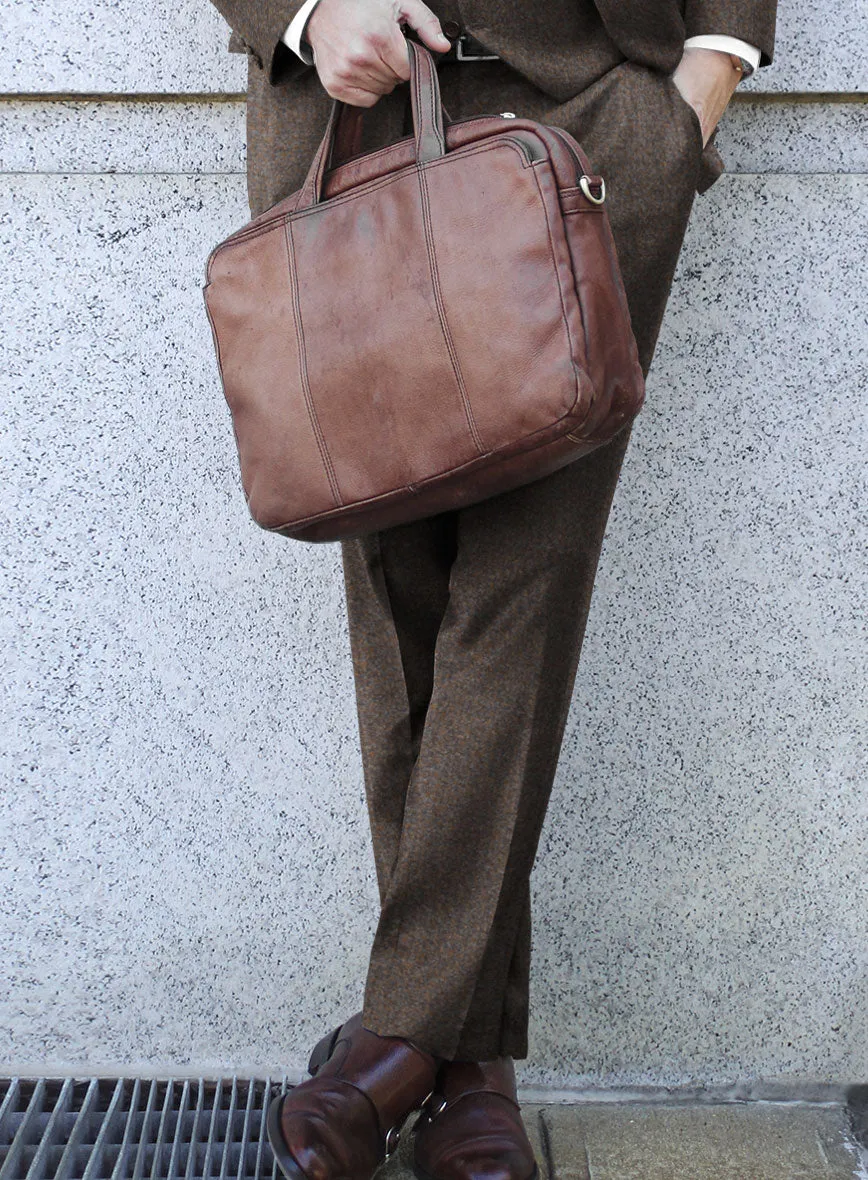 Italian Quelo Brown Twill Flannel Pants