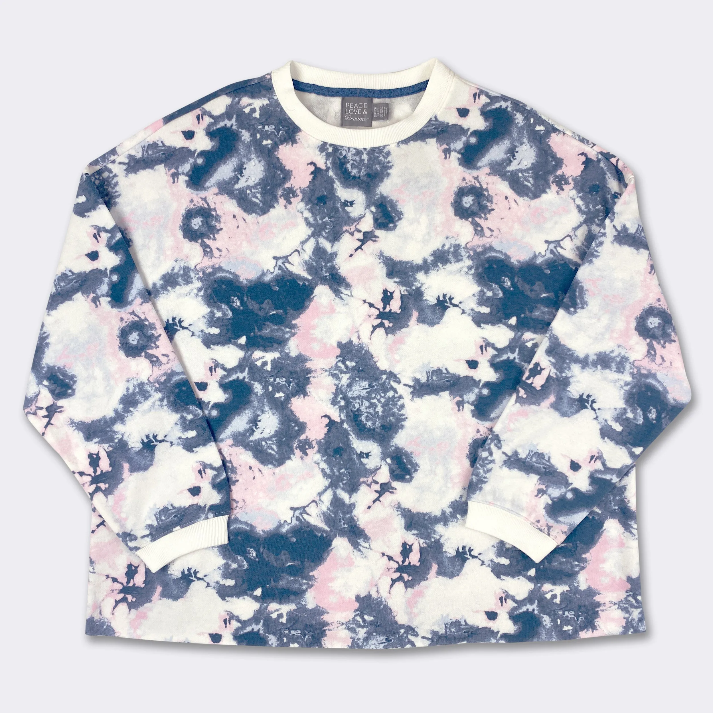 Ladies' Blue Pink Tie Dye Comfortwear Collection Sweatshirt