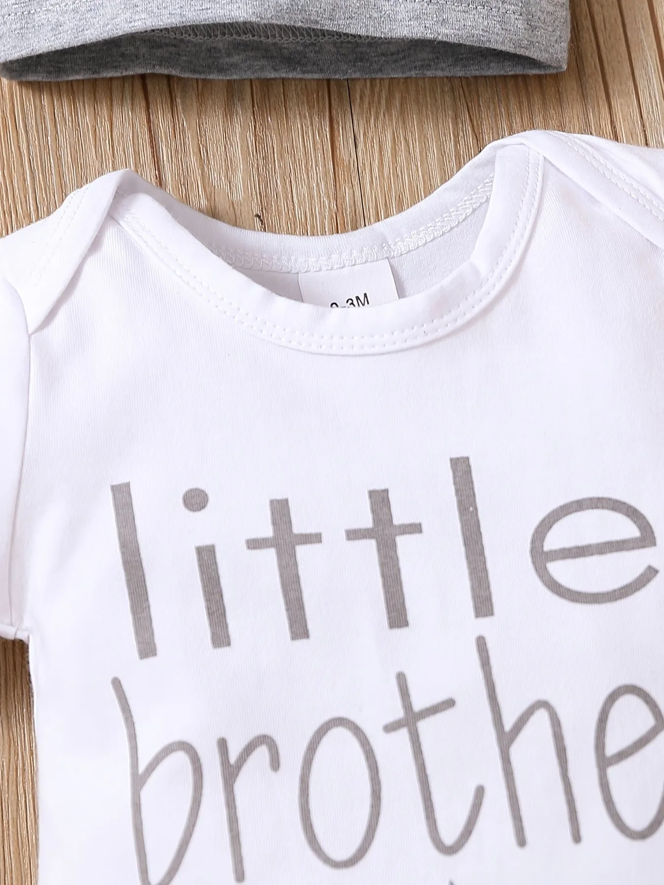 Little Brother Printed Bodysuit Set for Baby Boys