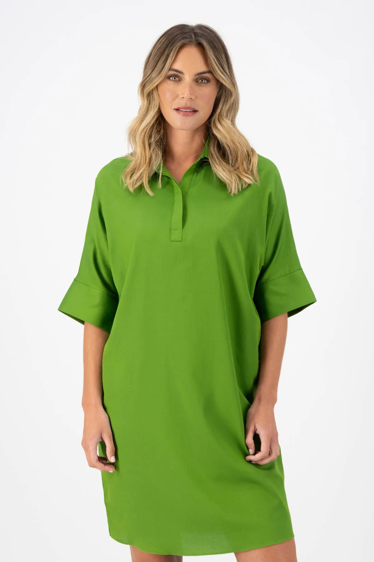 Marianna Estilo Shift Dress Green in Cotton/Rayon