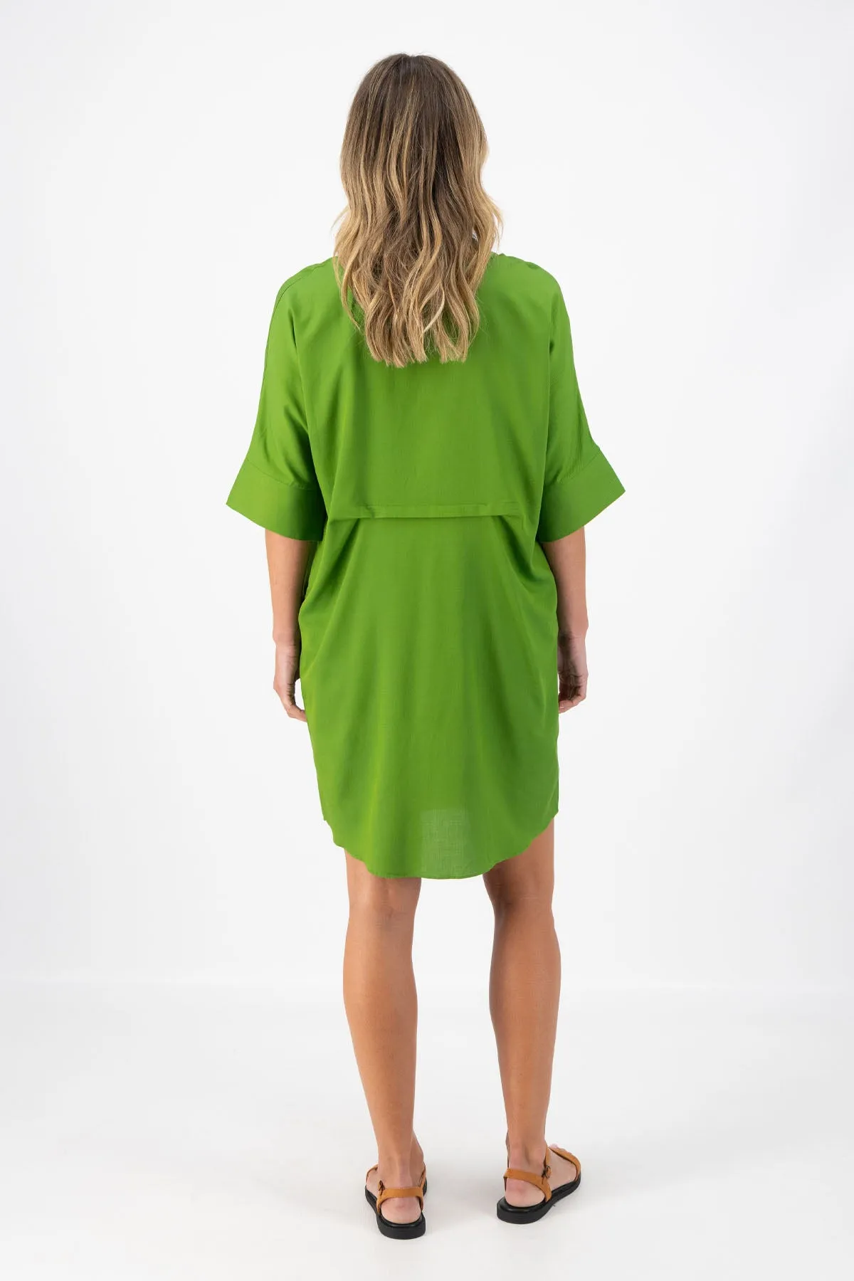 Marianna Estilo Shift Dress Green in Cotton/Rayon