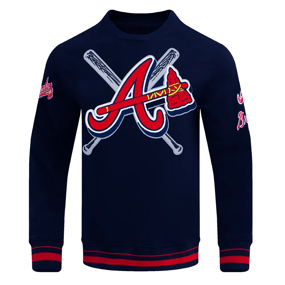 MLB ATLANTA BRAVES MASHUP LOGO MEN'S CREWNECK (MIDNIGHT NAVY)