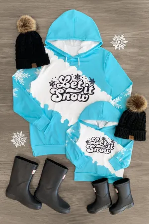 Mom & Me - "Let It Snow" Blue Hoodie