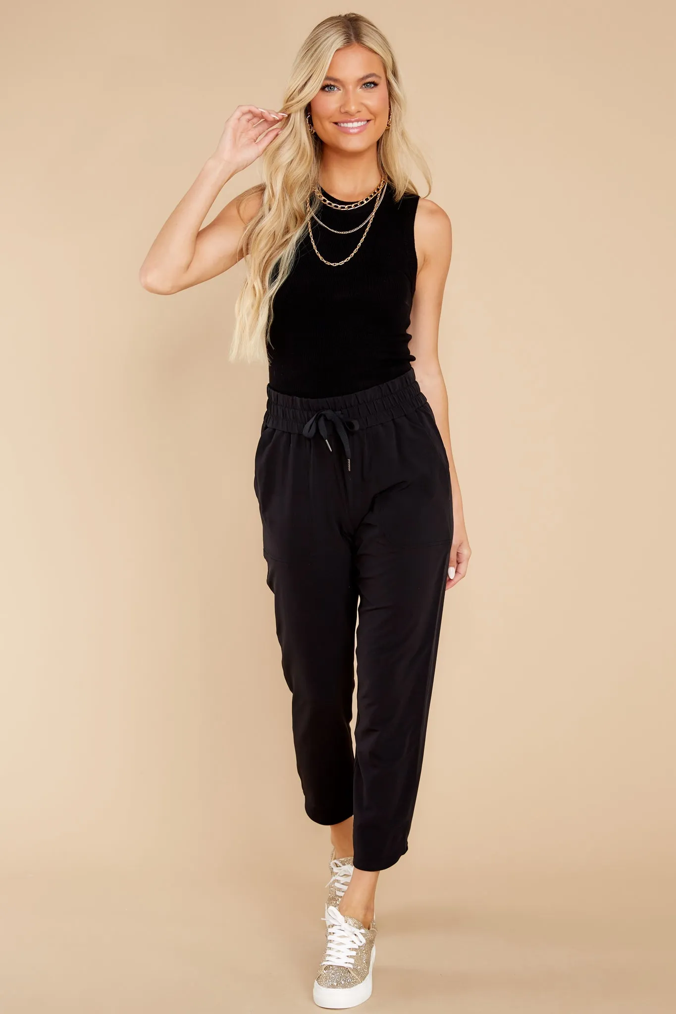 Out Of Office Very Black Tapered Pants