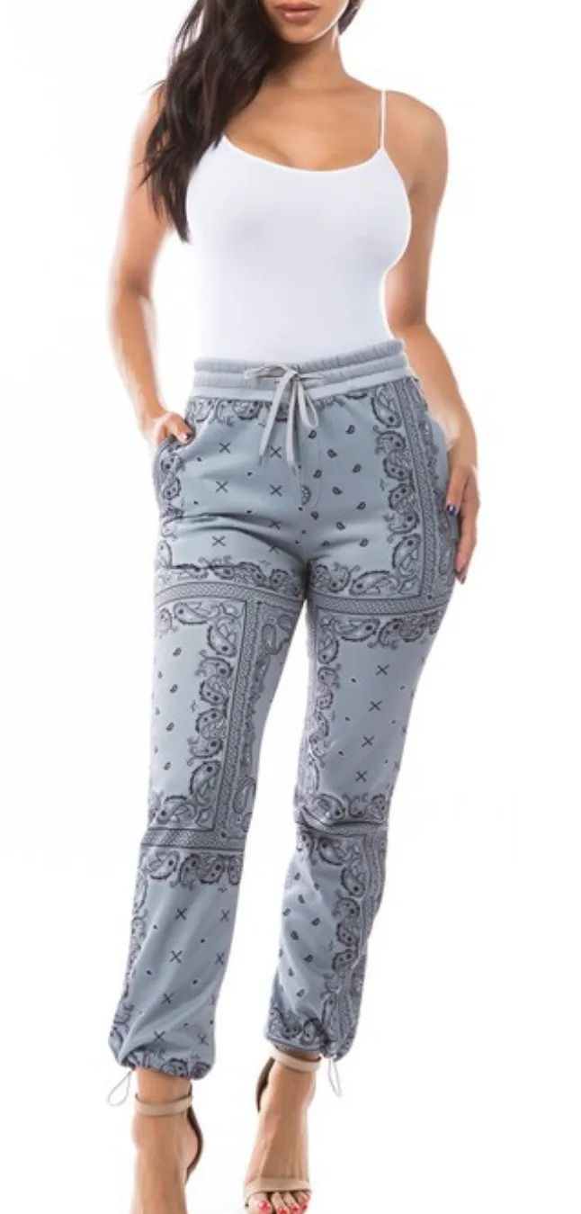 Paisley Print Joggers