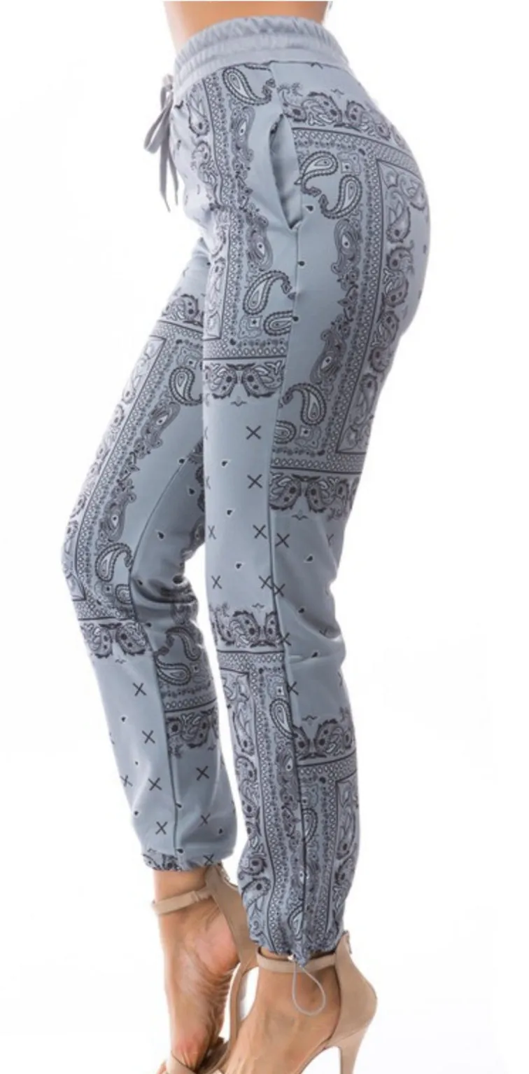 Paisley Print Joggers