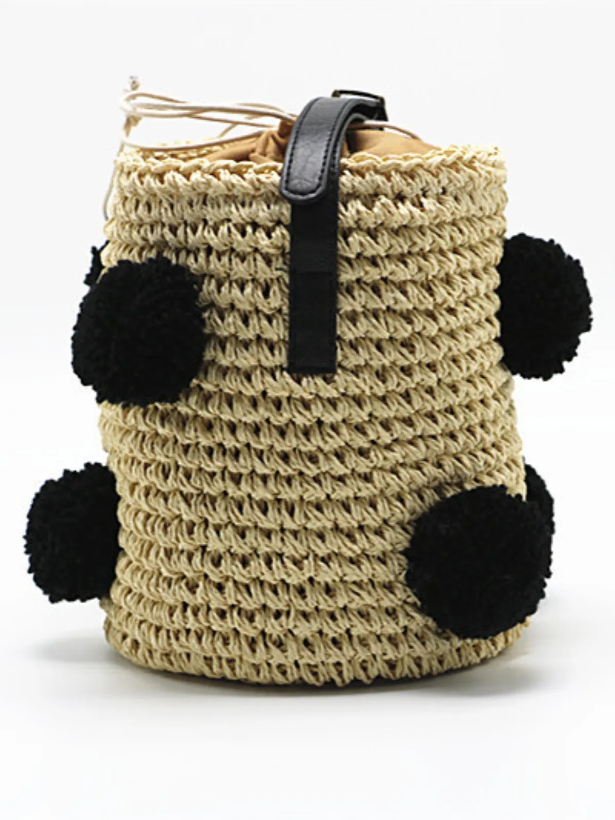 Pom Pom Chic Straw Handbag