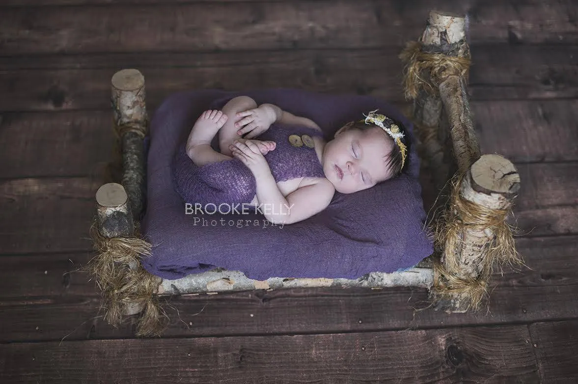 Purple Mohair Button Overalls Pants