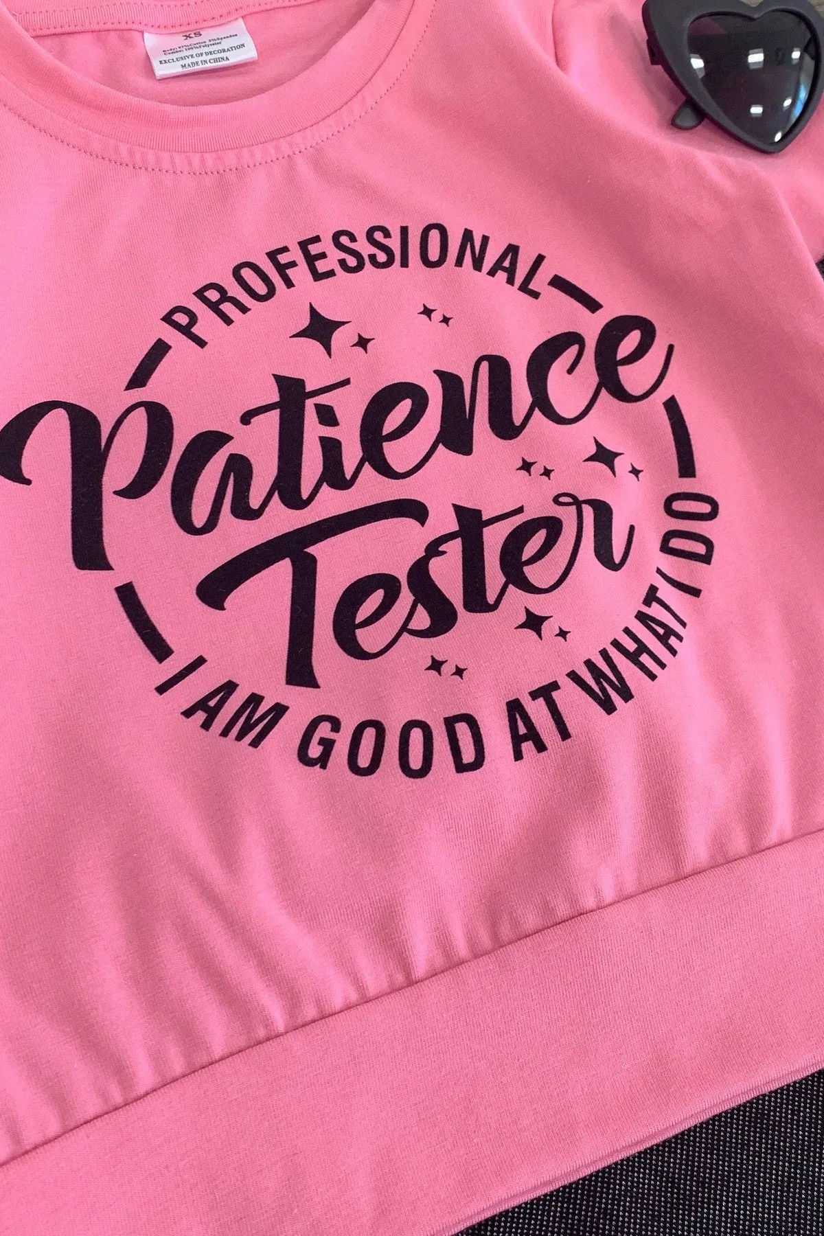 "Professional Patience Tester..." Pink Sequin Pant Set