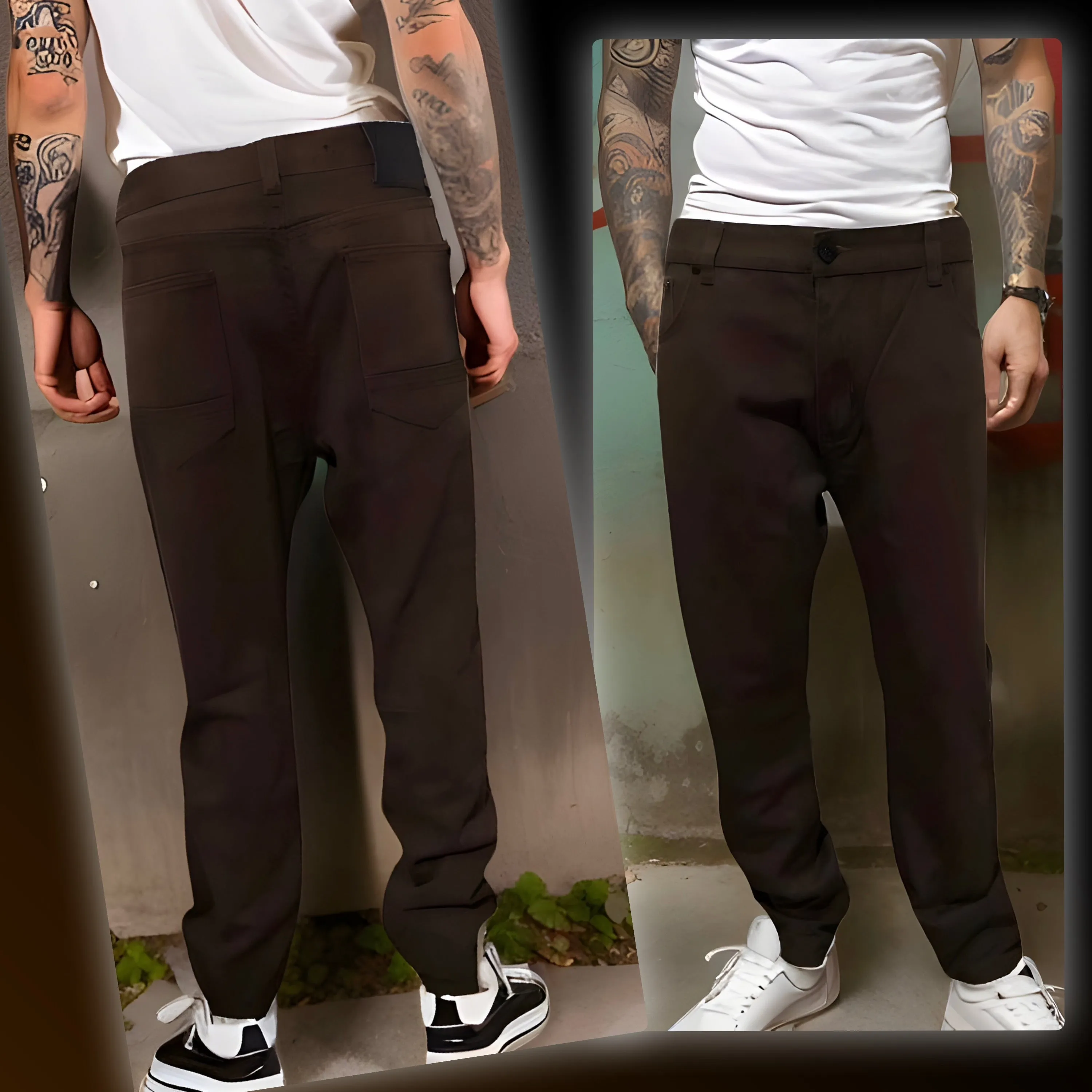 ^REFLEX^ STRAIGHT FIT DENIM JEANS (CHOCOLATE BROWN) (WAIST 40")