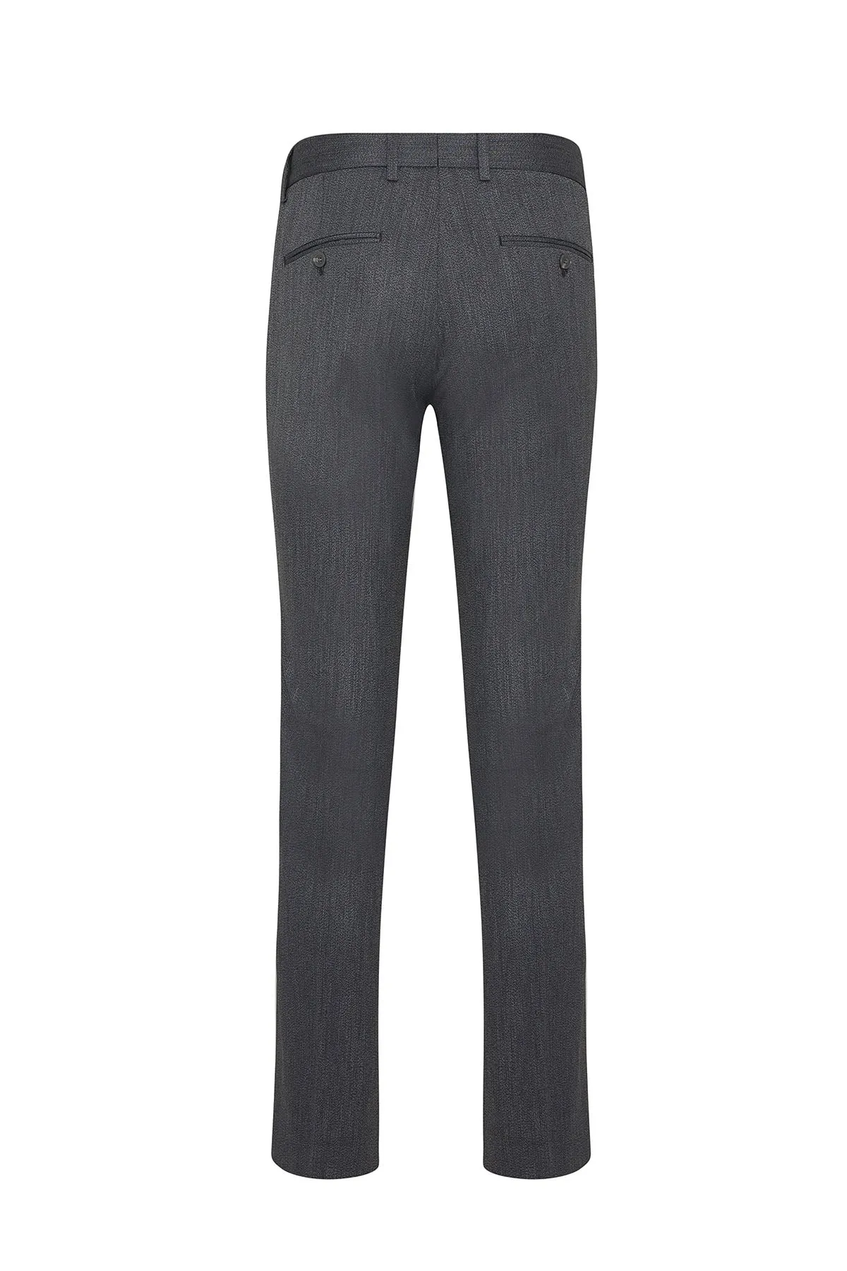 Regular Fit Side Pocket Low Waist Dark Gray Dress Pants