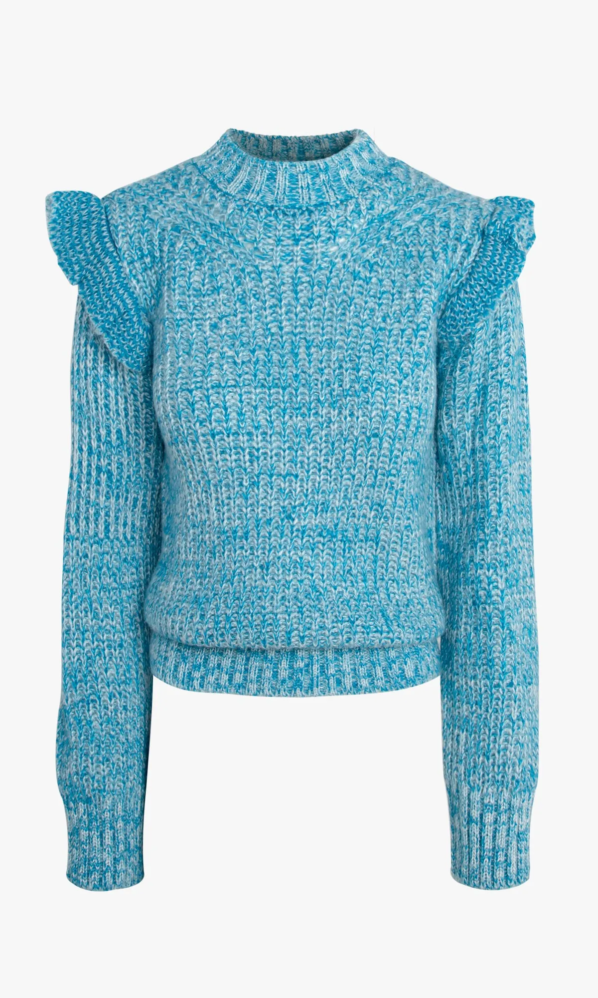 Ruth Ruffled Shoulder Sweater in Blue - FINAL SALE