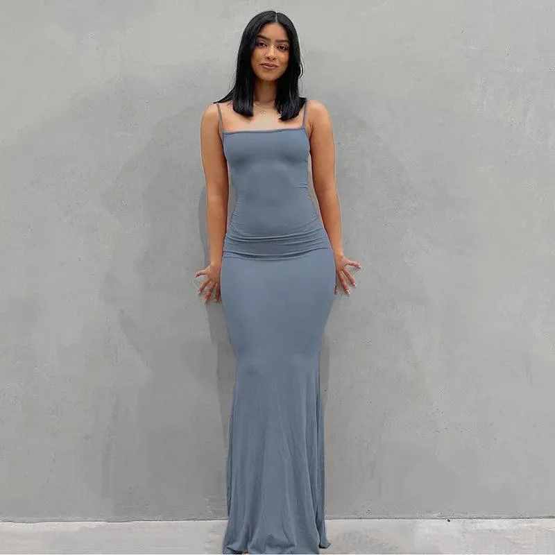 Satin Slip Maxi Dress: Retro-Future Chic for Stylish Women