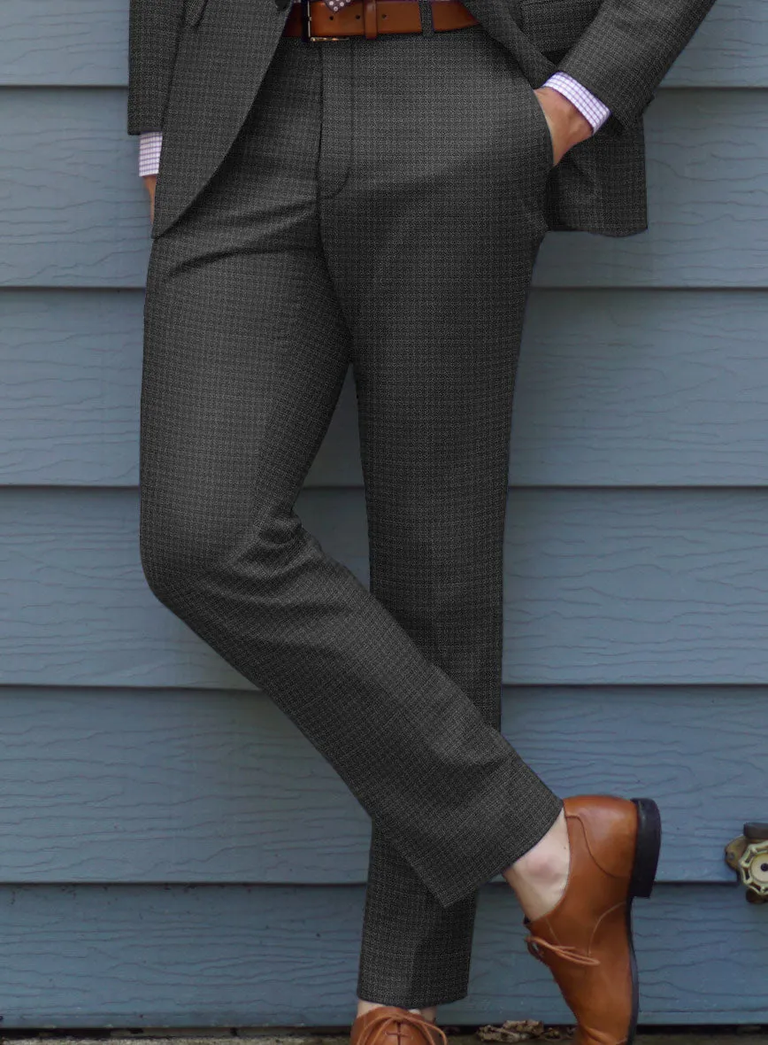 Scabal Guroa Black Wool Pants