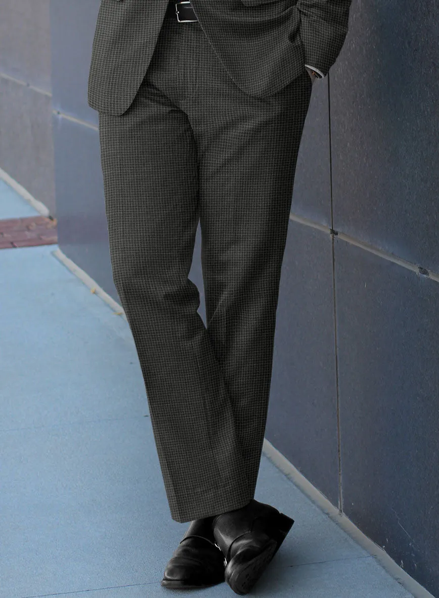 Scabal Londoner Adiel Grid Gray Wool Pants