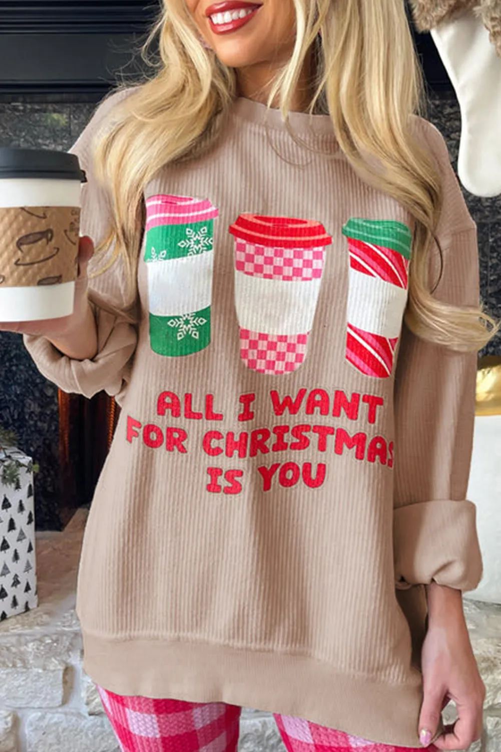 Tan "All I Want For Christmas Is You" Sweatshirt