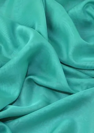 Teal Green Chiffon Shot Fabric Cationic Silky Touch Fashion 60" Dress, Sarong & Decoration