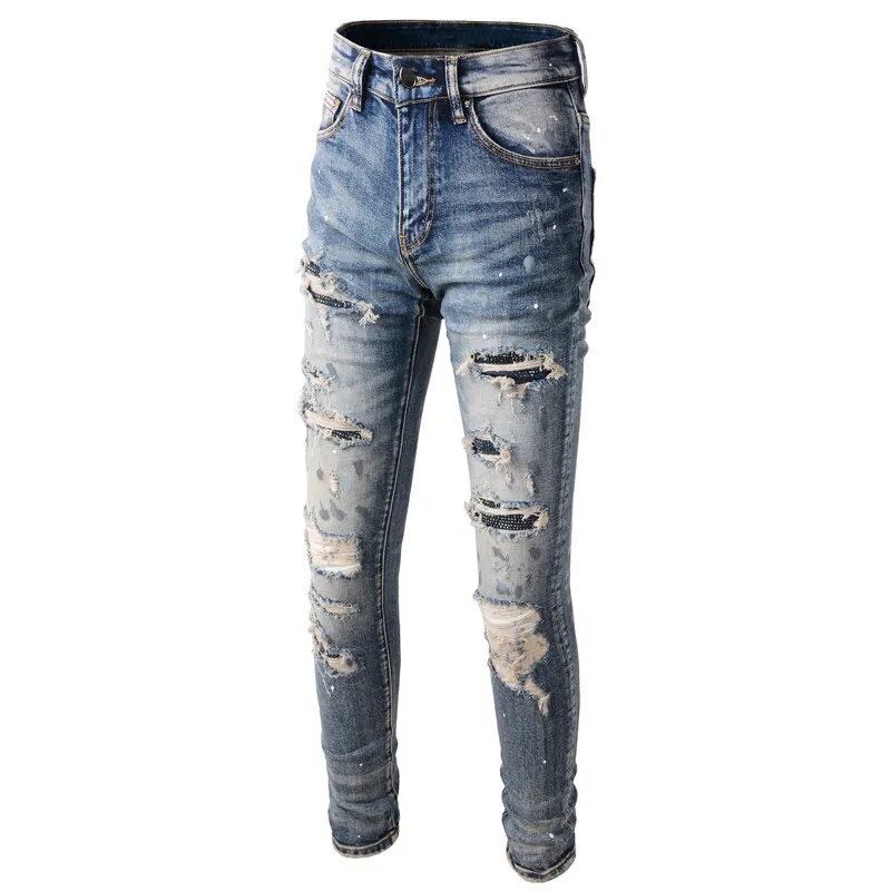 Timeless Hole Retro Denim Men Jeans