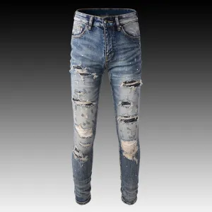 Timeless Hole Retro Denim Men Jeans