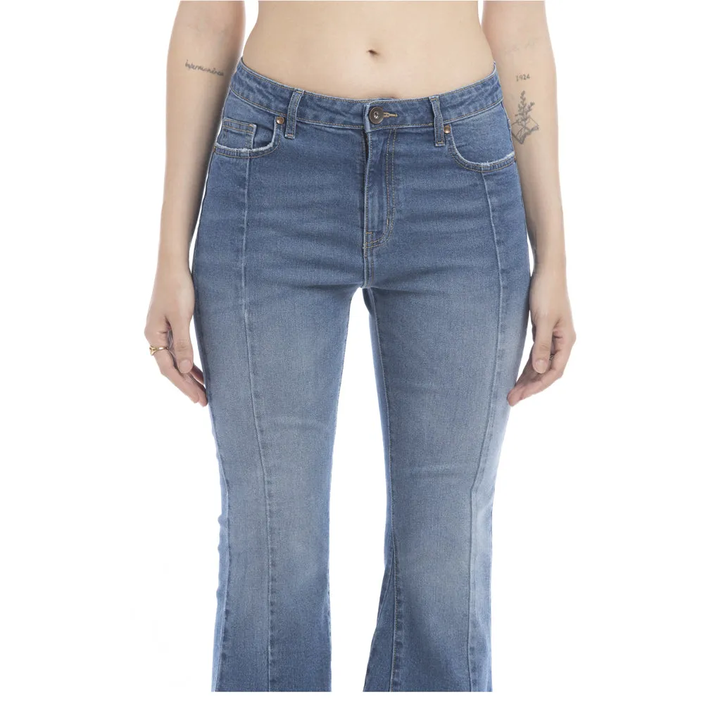 Viviana Length Stitch Accent Flared Leg Jeans